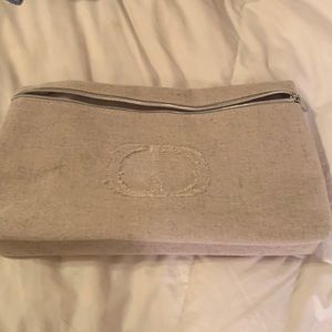 DIOR - MAKEUP BAG or CLUTCH ; NEVER  USED. LINEN LINED BAG